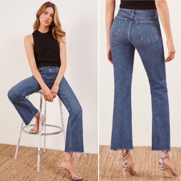 Reformation Denim - Reformation Cropped Flood Kasai Wash Jeans
